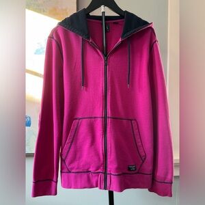 Armani Exchange Fuchsia /Black Hoodie Full Zip Women’s Large H Holiday 2014 A/X